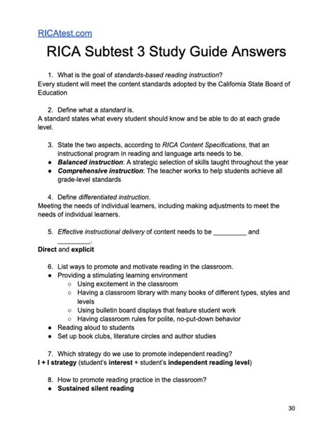 subtest 3 rica questions